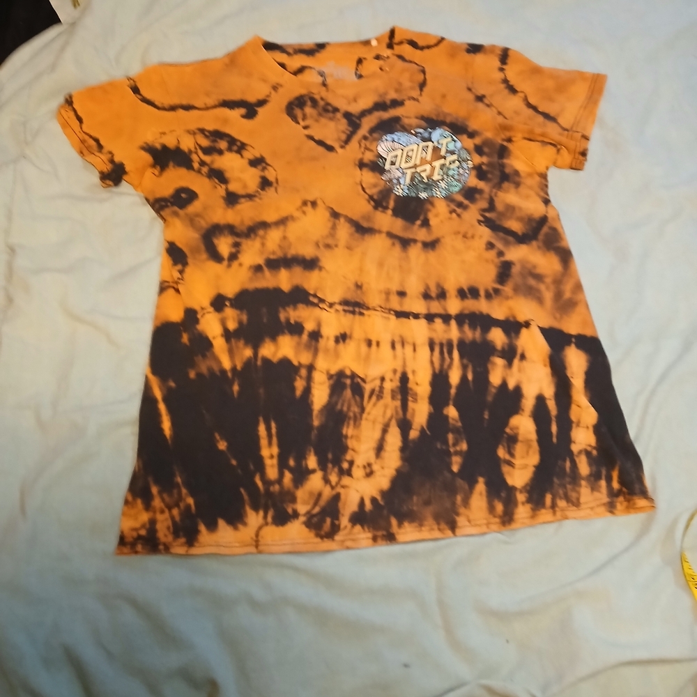 Orange and Black Tie-Dye Kids Shirt.‎ Sz.small